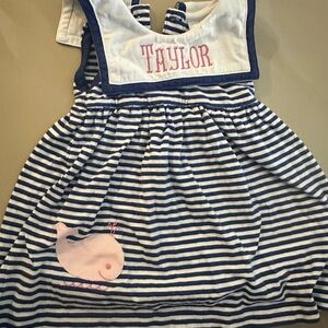 Taylor name dress 12M nautical whale
